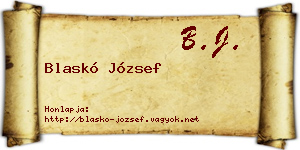 Blaskó József névjegykártya