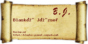 Blaskó József névjegykártya